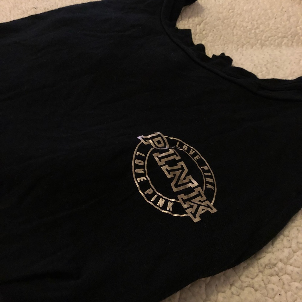 PINK black soft & silky tee 💓